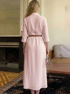 Women's Elegant Shirt Collar Long Sleeve Dress shein