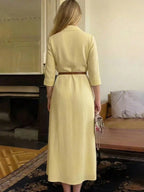 Women's Elegant Shirt Collar Long Sleeve Dress shein