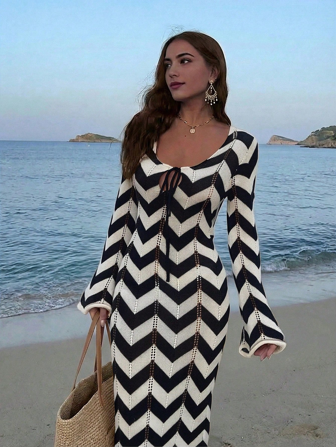 Elegant Minimalist Textured Dress shein