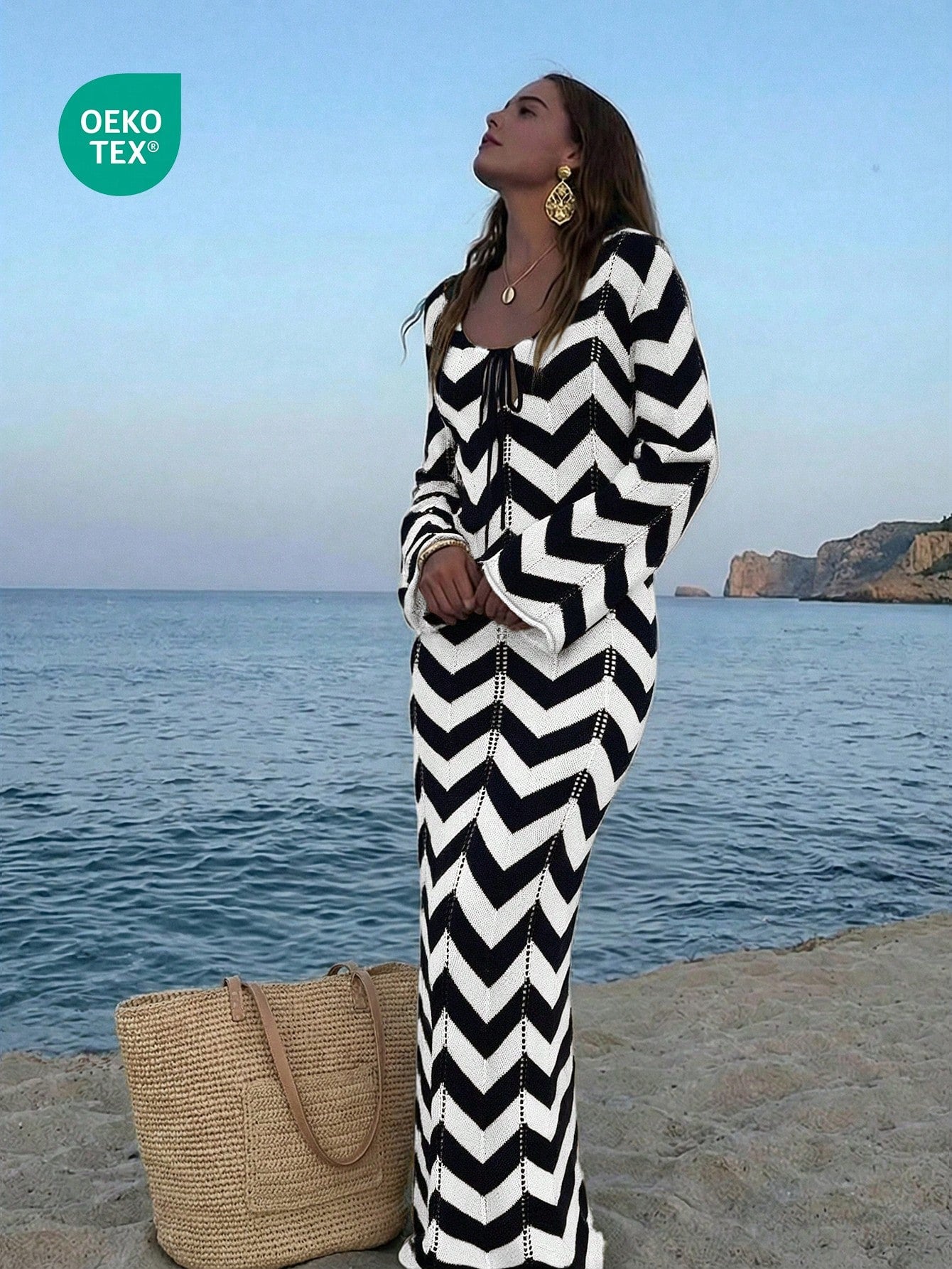 Elegant Minimalist Textured Dress shein