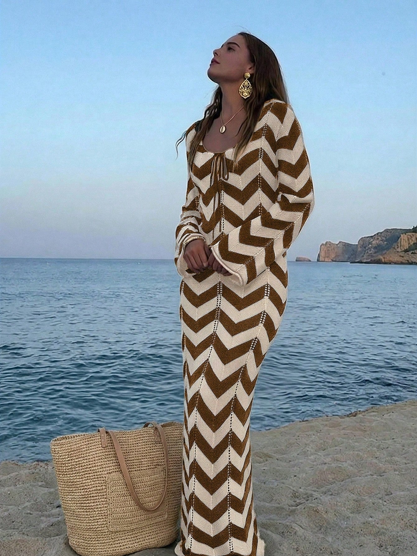 Elegant Minimalist Textured Dress shein