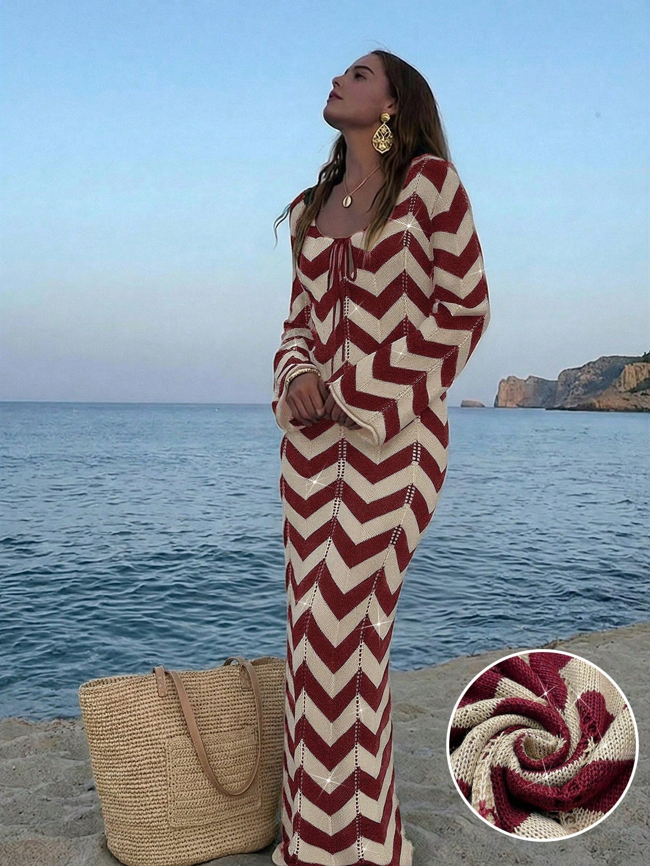 Elegant Minimalist Textured Dress shein