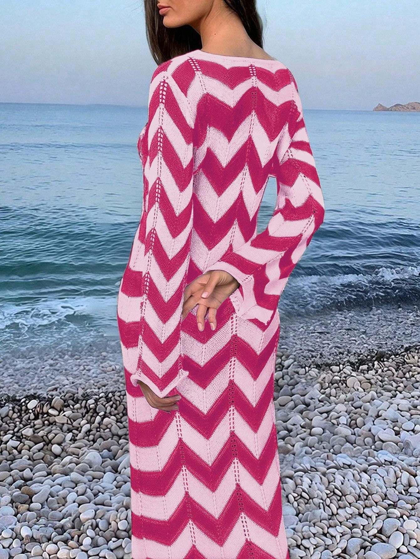 Elegant Minimalist Textured Dress shein