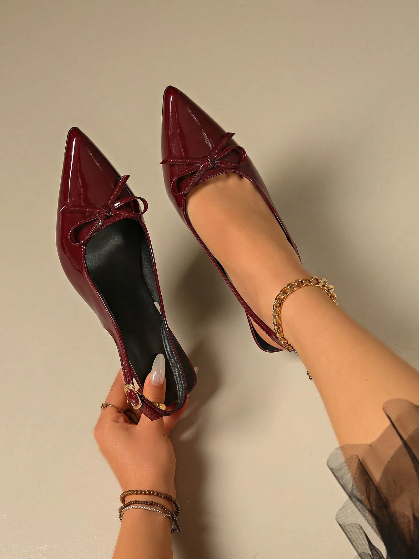 Elegant Pointed Toe Bowknot Stiletto High Heel Sandals