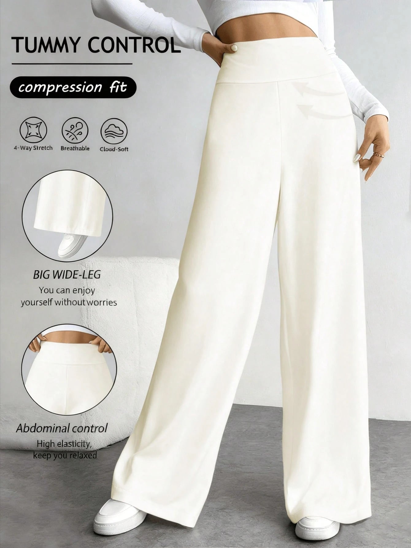 Women's High Waist Straight Leg Pants