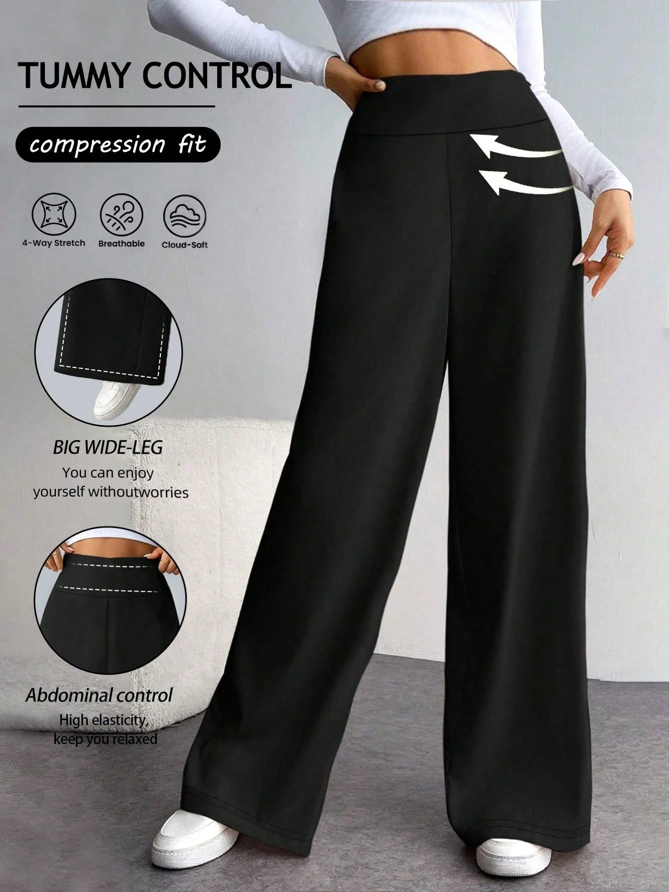Women's High Waist Straight Leg Pants