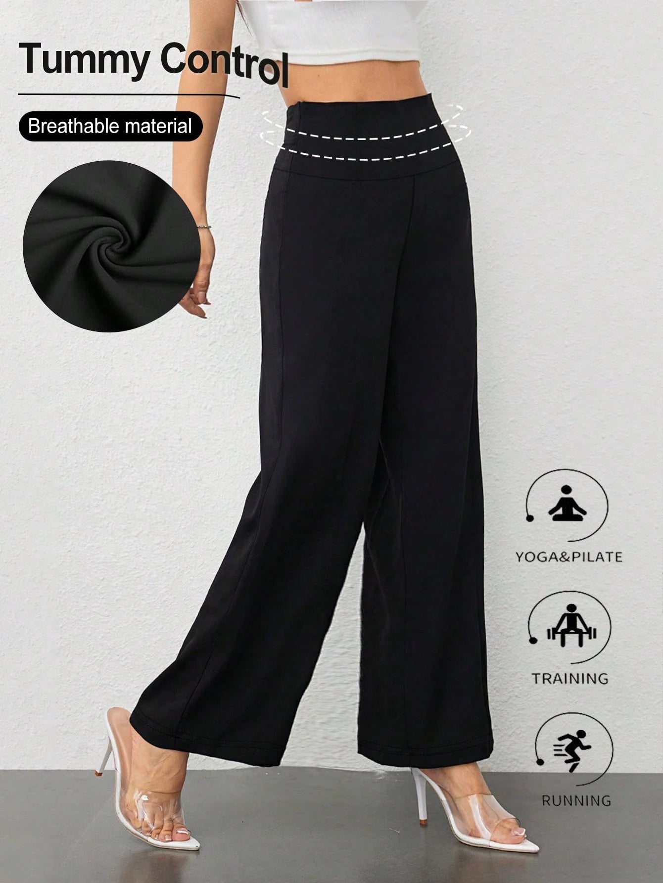 Women's High Waist Straight Leg Pants