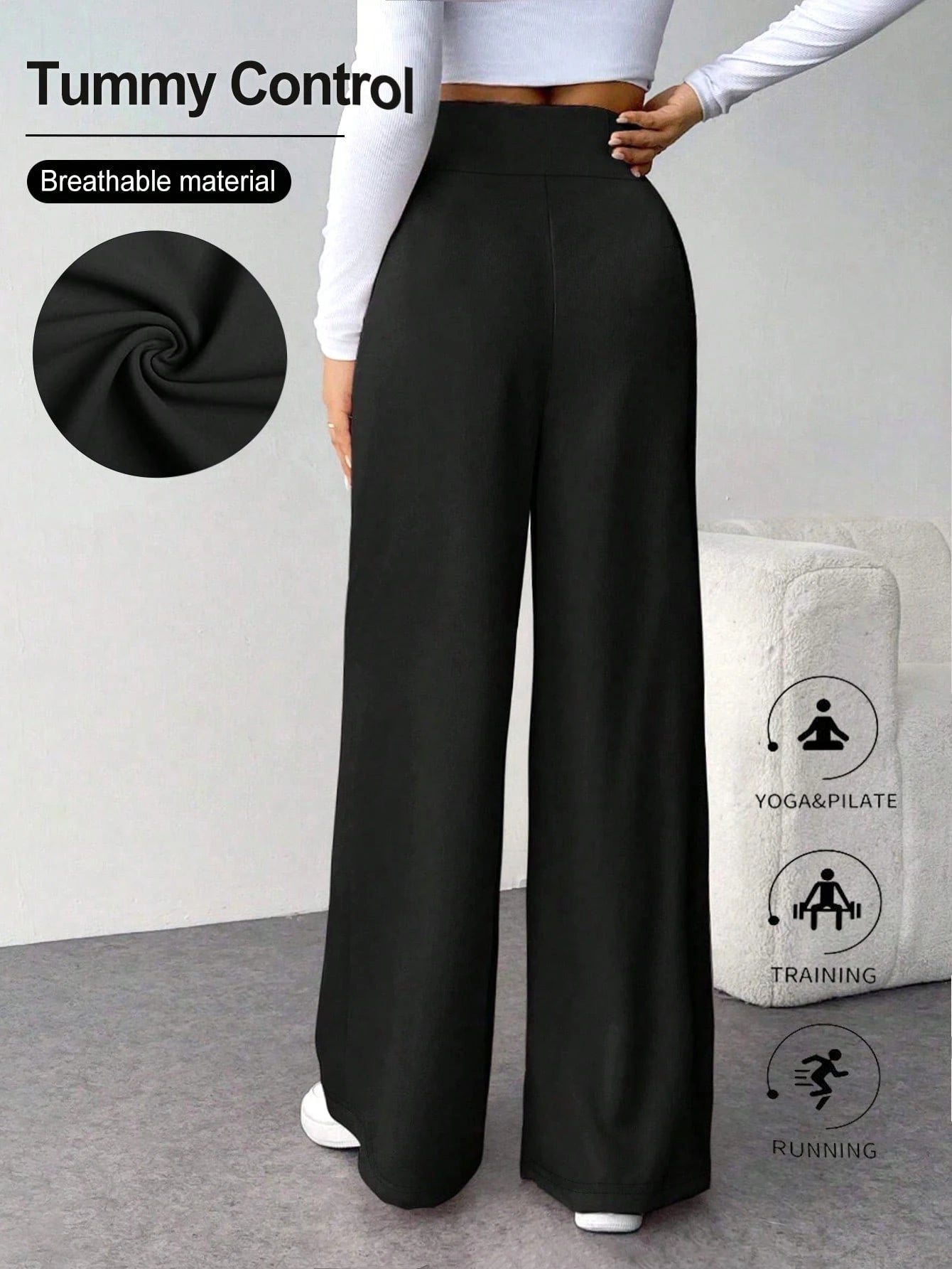 Women's High Waist Straight Leg Pants