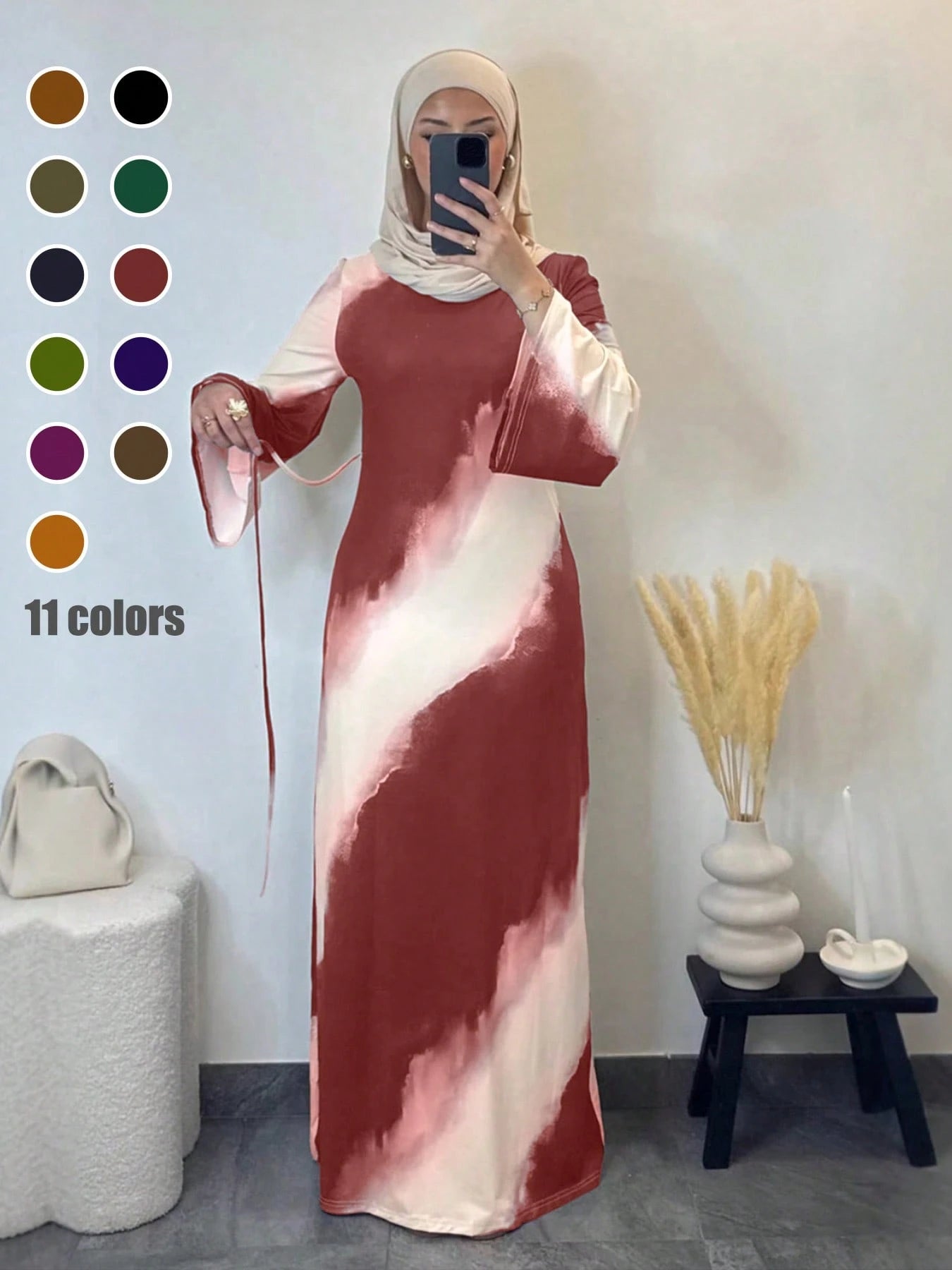 Elegant Arabic Style Mid-Length Dress shein