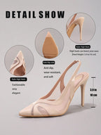 Women's Lace Patchwork High Heel Sandals shein