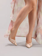 Women's Lace Patchwork High Heel Sandals shein