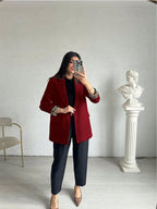 Women's Lightweight Leopard Print Casual Loose Blazer Jacket, With Contrast Color Lining