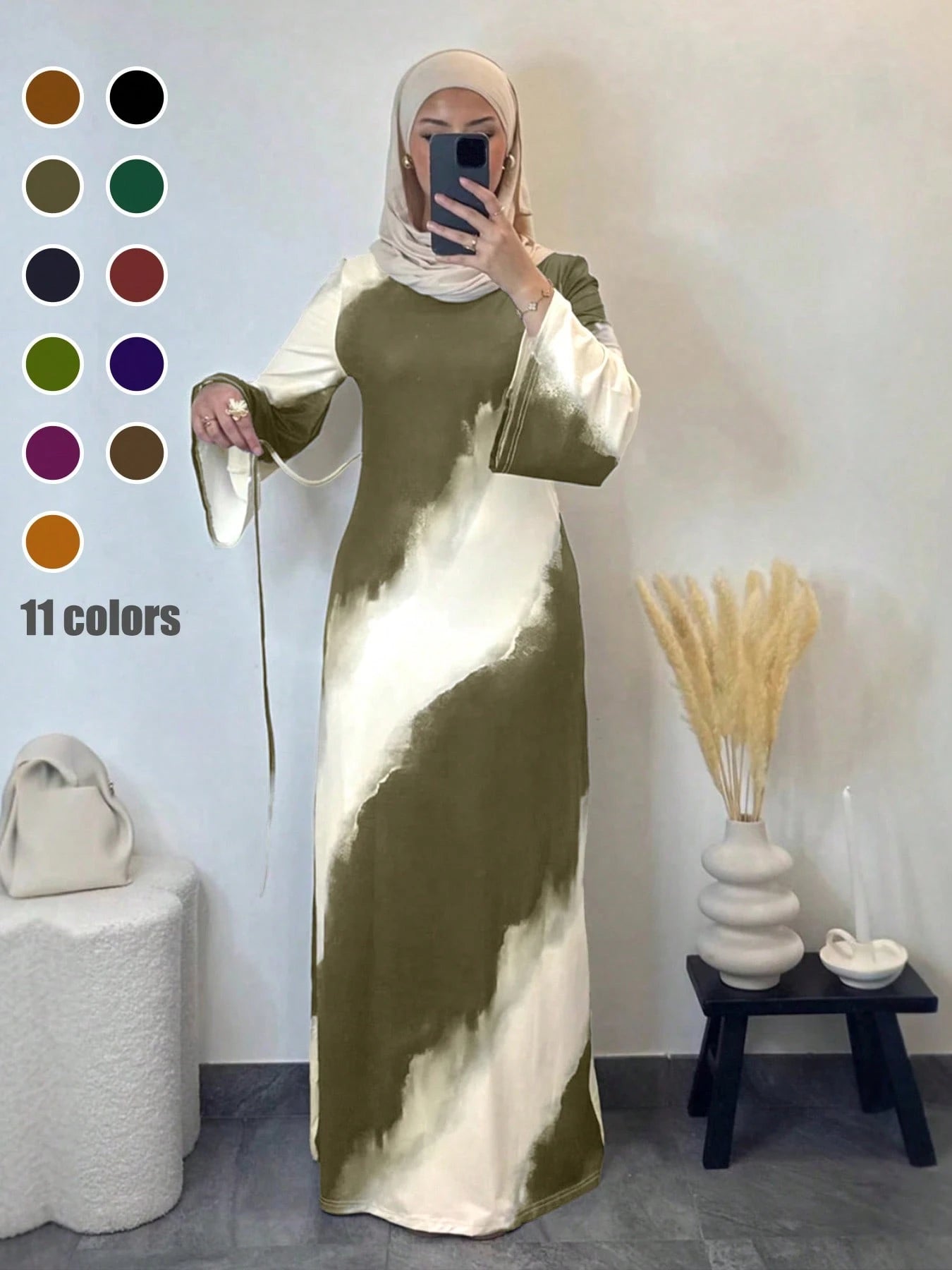 Elegant Arabic Style Mid-Length Dress shein