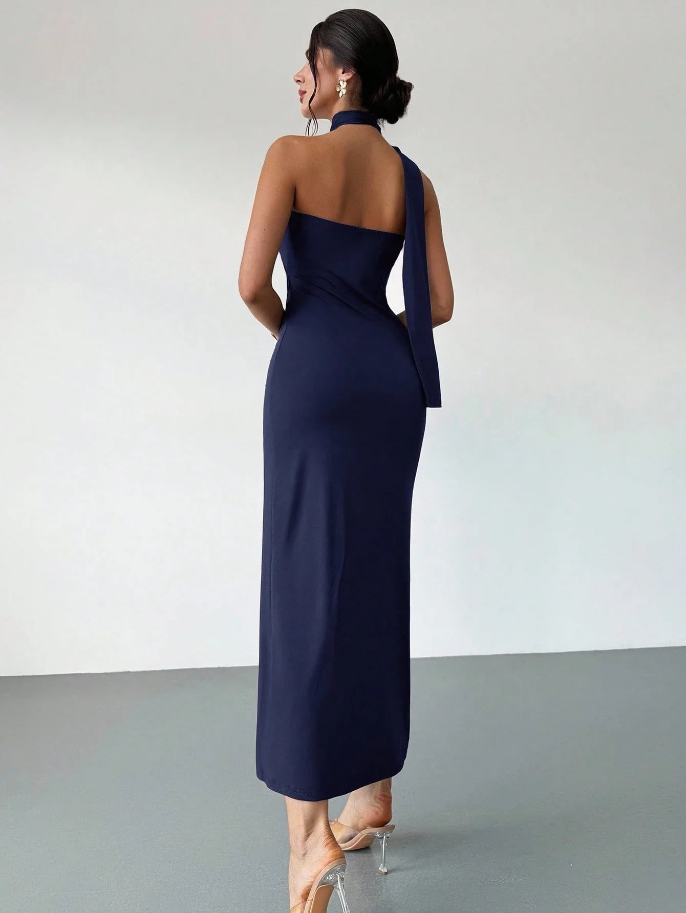 Asymmetrical Flare Sleeve Loose Dress shein