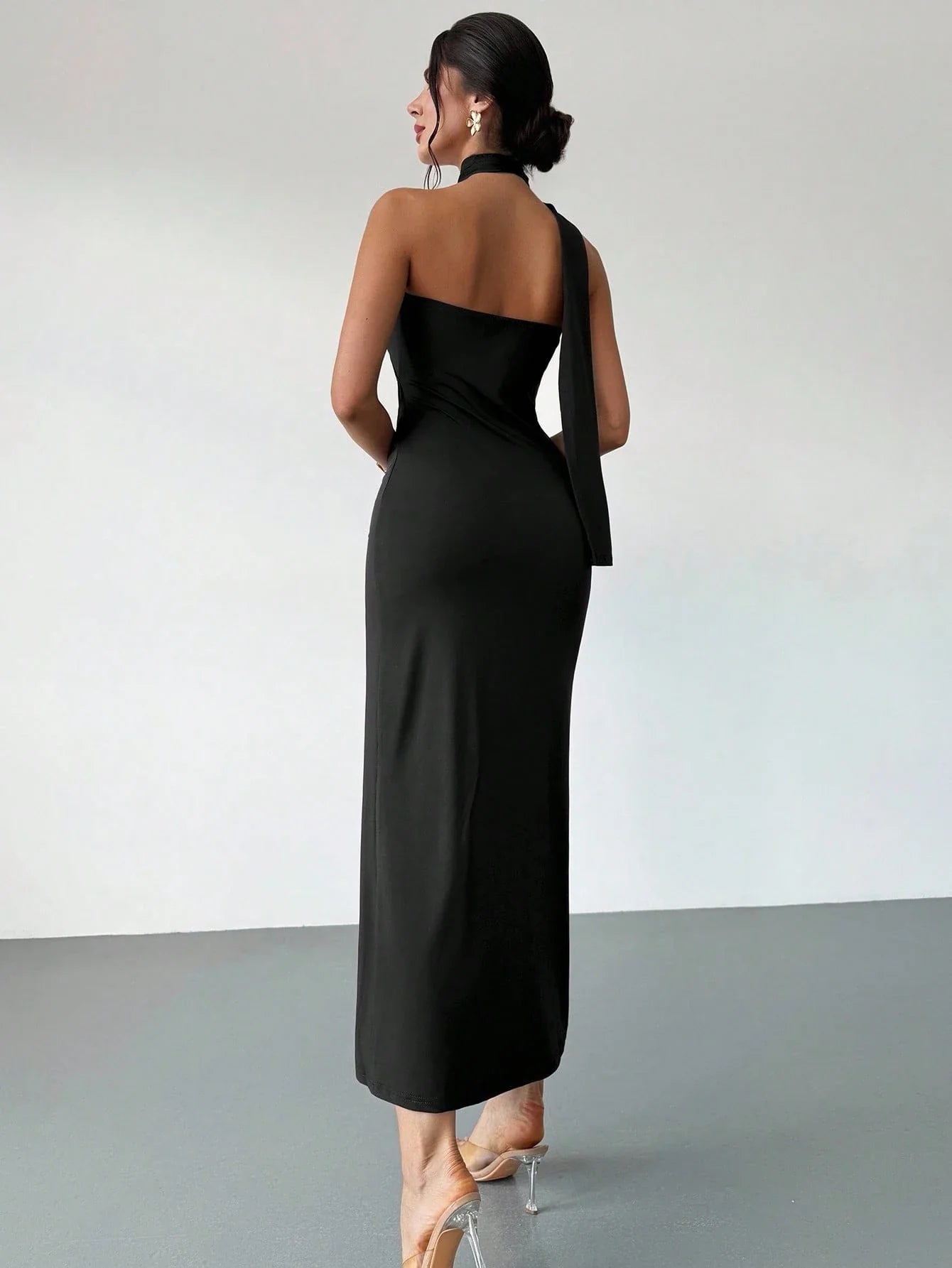 Asymmetrical Flare Sleeve Loose Dress shein