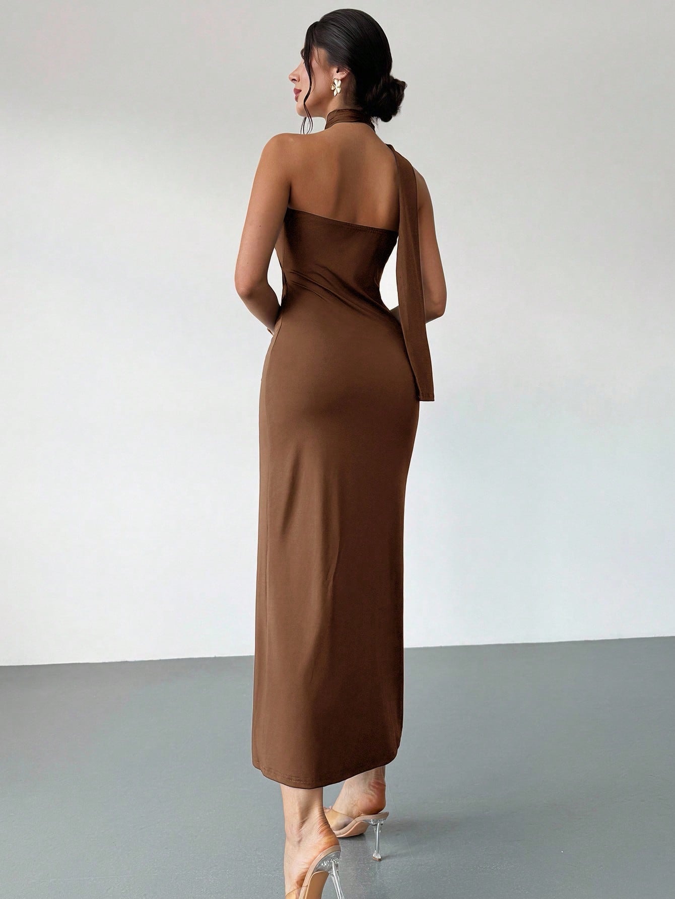 Asymmetrical Flare Sleeve Loose Dress shein