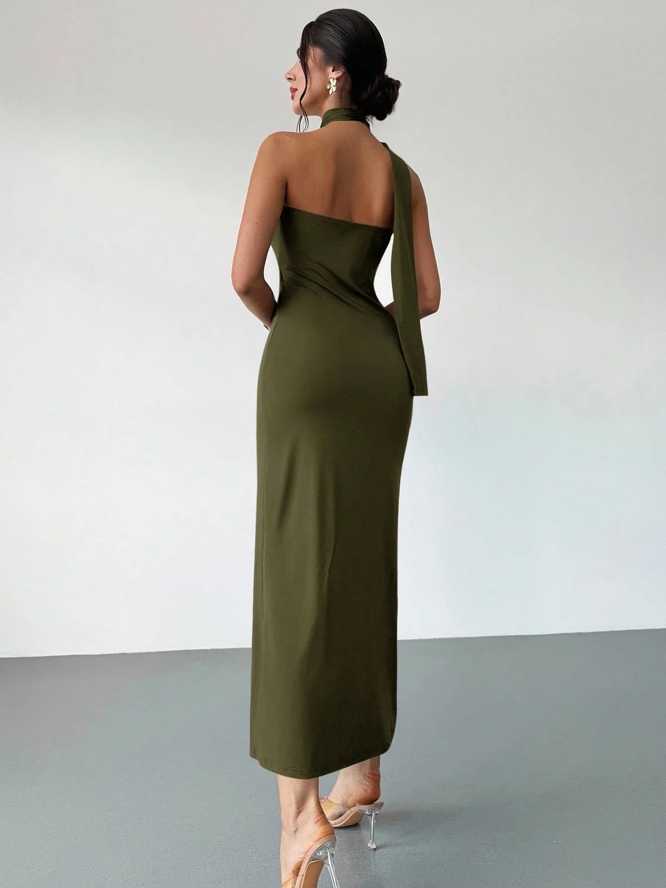 Asymmetrical Flare Sleeve Loose Dress shein