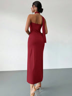 Asymmetrical Flare Sleeve Loose Dress shein