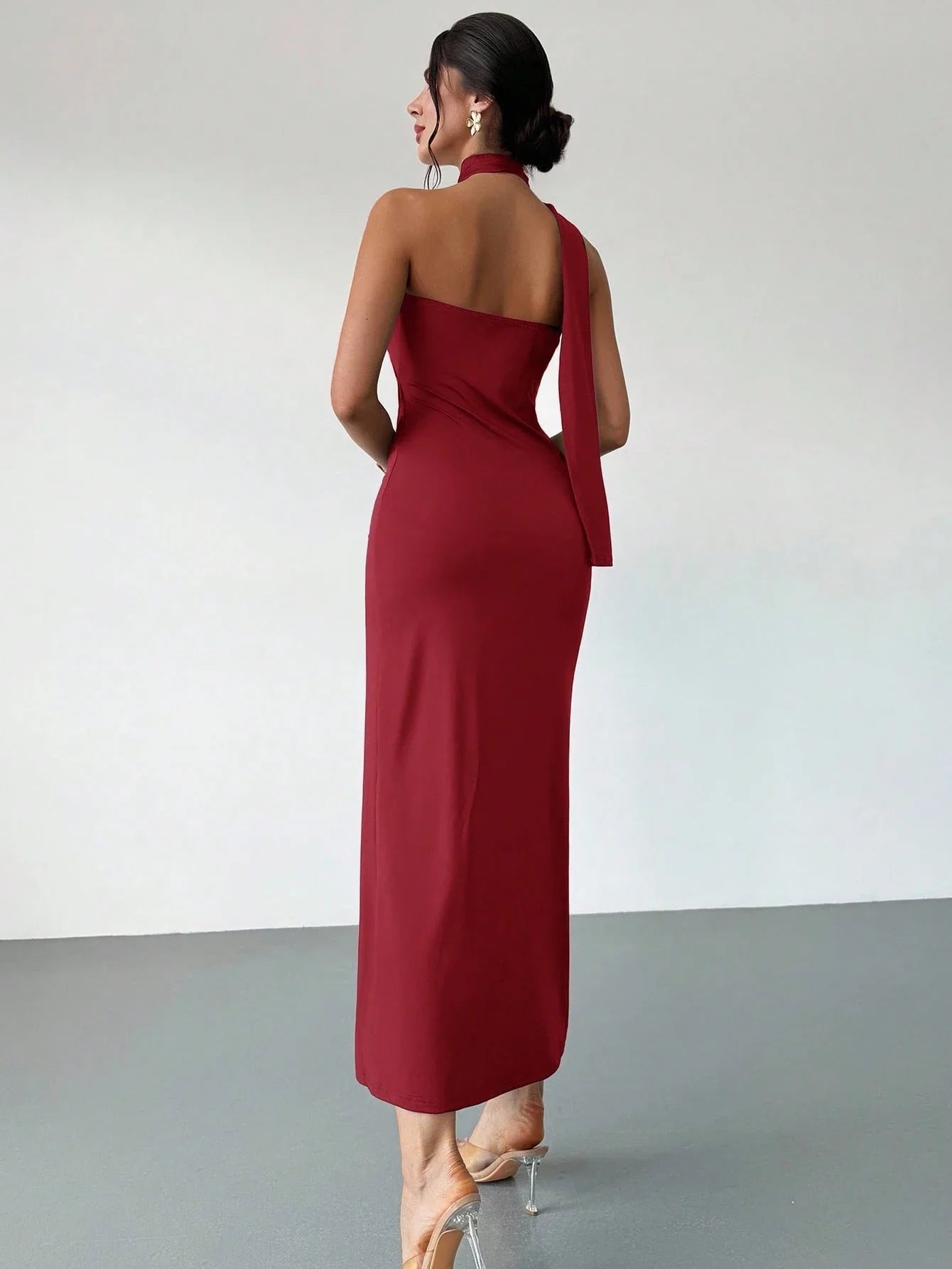 Asymmetrical Flare Sleeve Loose Dress shein