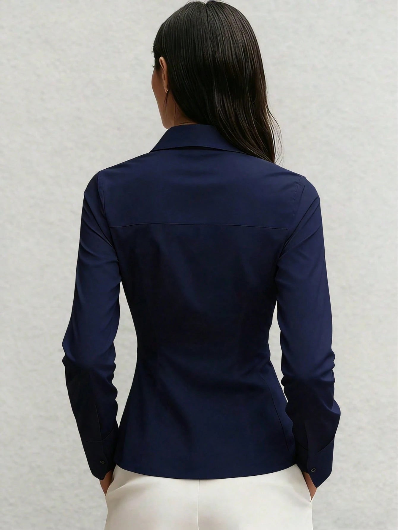 Long Sleeve Shirt With Pleated Waist Design