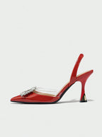 Women's Pointed Toe High Heels With Rhinestone Decoration shein