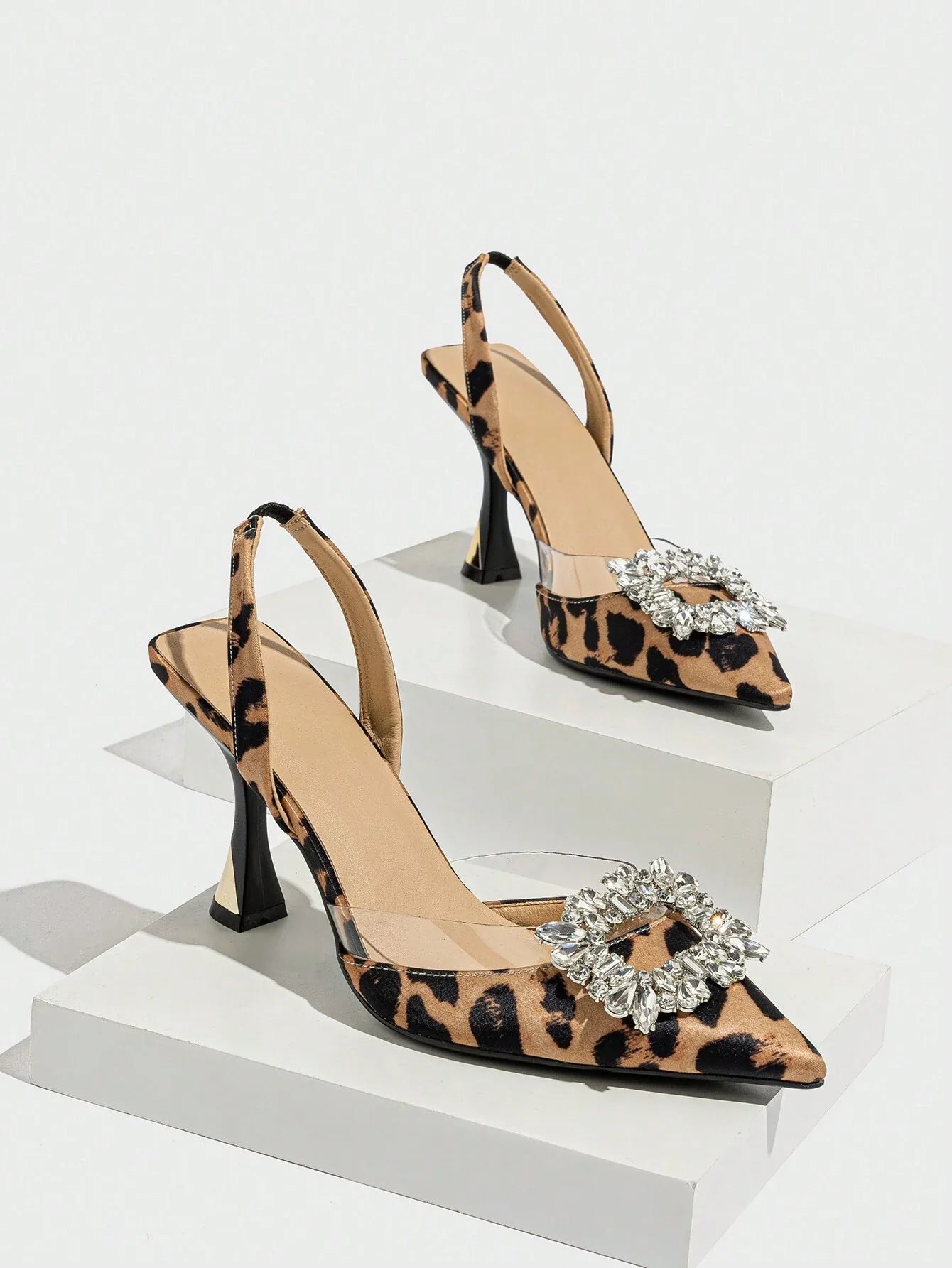 Women's Pointed Toe High Heels With Rhinestone Decoration shein