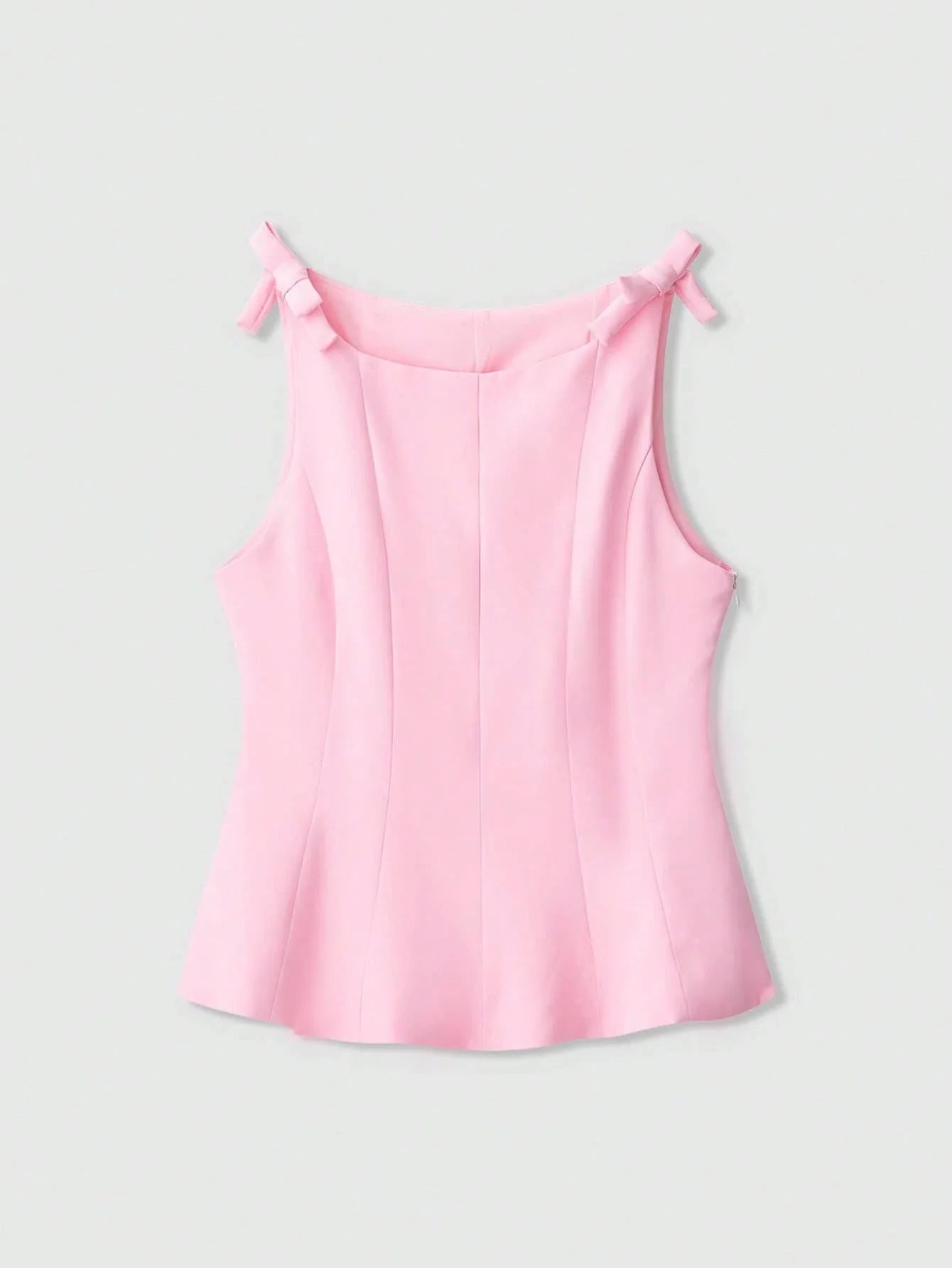 Women's Simple Solid Color Bow Decor Sleeveless Top shein