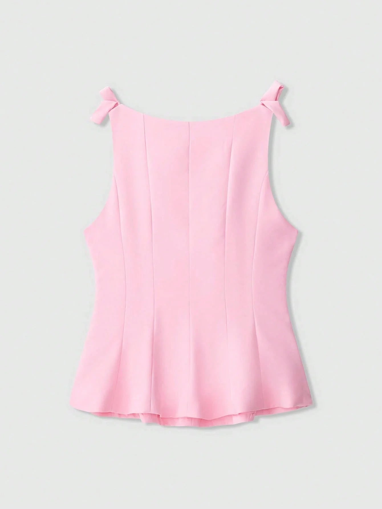 Women's Simple Solid Color Bow Decor Sleeveless Top shein
