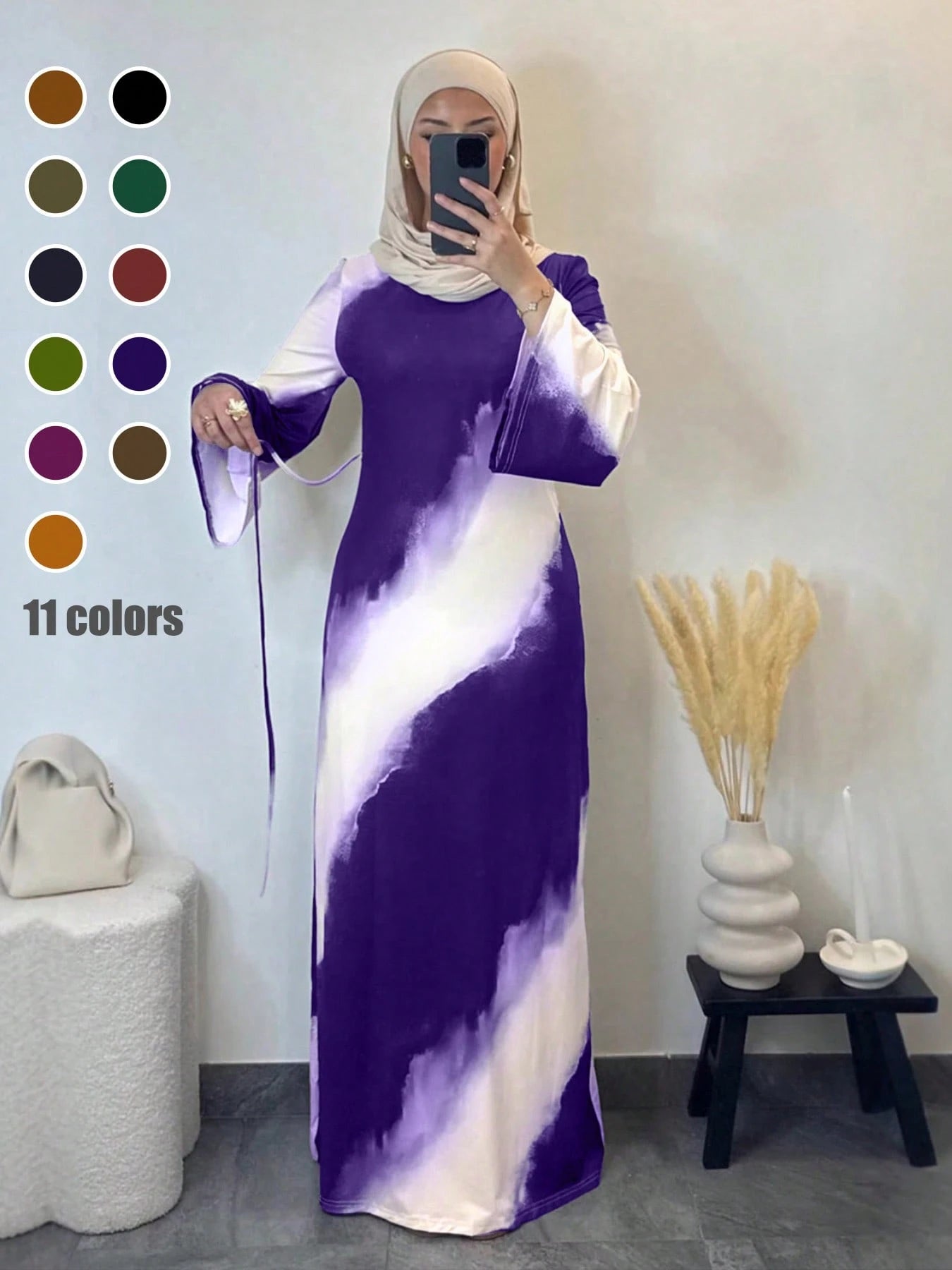 Elegant Arabic Style Mid-Length Dress shein