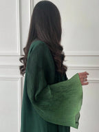 Elegant Women's Long Abaya With Pleated Bell Sleeves shein