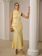 ZEYLAH Satin Long Dress, 2 In 1 shein