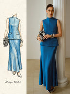 ZEYLAH Satin Long Dress, 2 In 1 shein