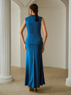ZEYLAH Satin Long Dress, 2 In 1 shein