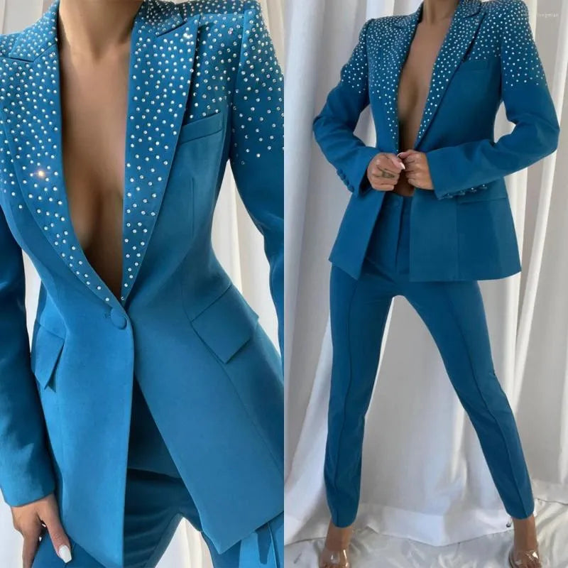 AZ crystal embellished blazer & Pants Set shopareejzainab