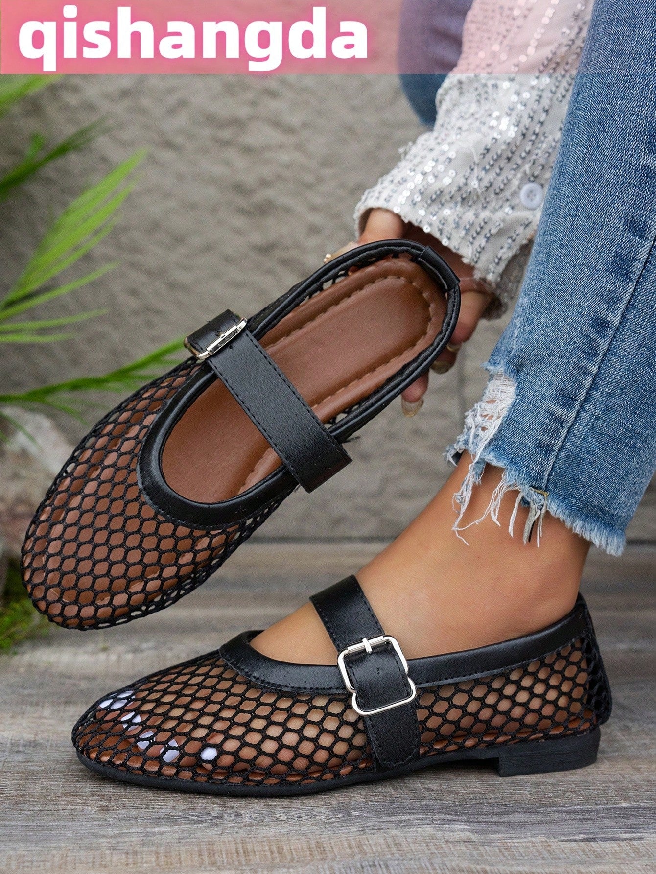 Round Toe Synthetic Mesh Breathable Sandals