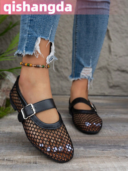 Round Toe Synthetic Mesh Breathable Sandals