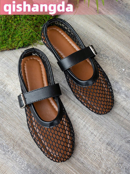 Round Toe Synthetic Mesh Breathable Sandals