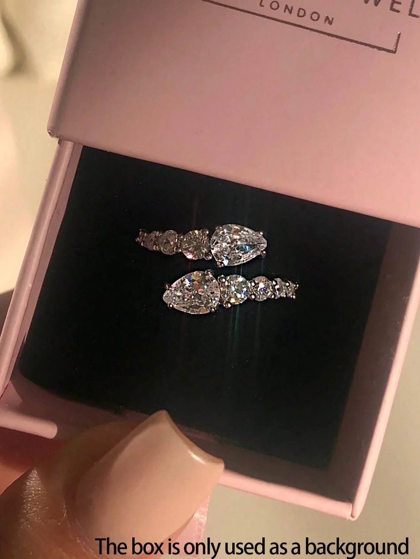 Water Drop & Round Cut Cubic Zirconia Snake Ring shein