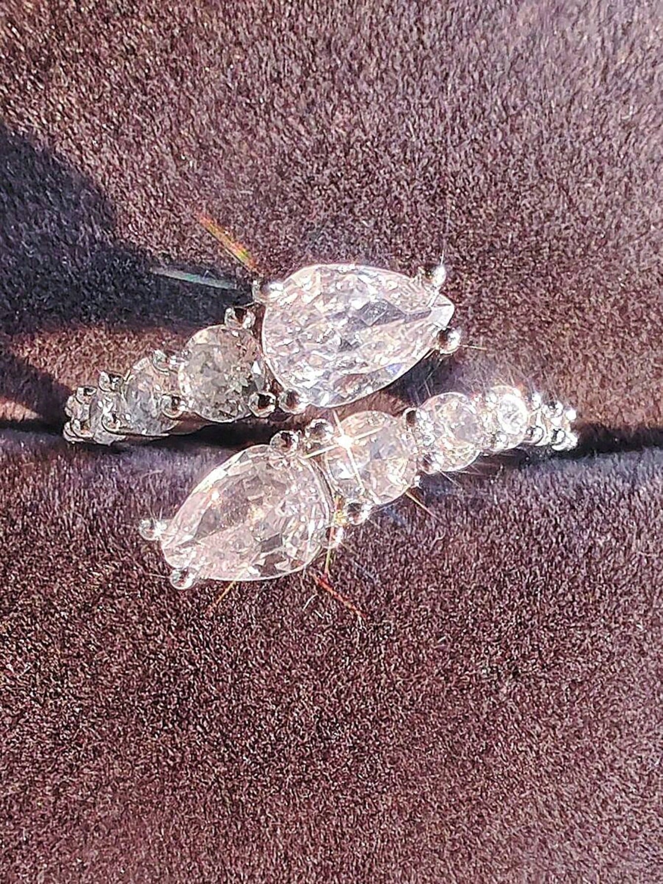 Water Drop & Round Cut Cubic Zirconia Snake Ring shein