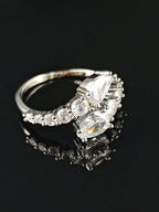 Water Drop & Round Cut Cubic Zirconia Snake Ring shein
