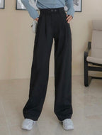 DAZY Solid Straight Leg Pants Shein