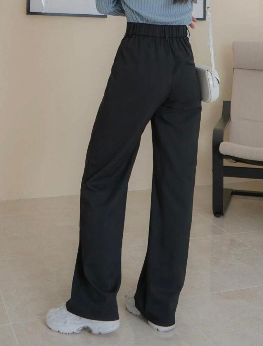 DAZY Solid Straight Leg Pants Shein
