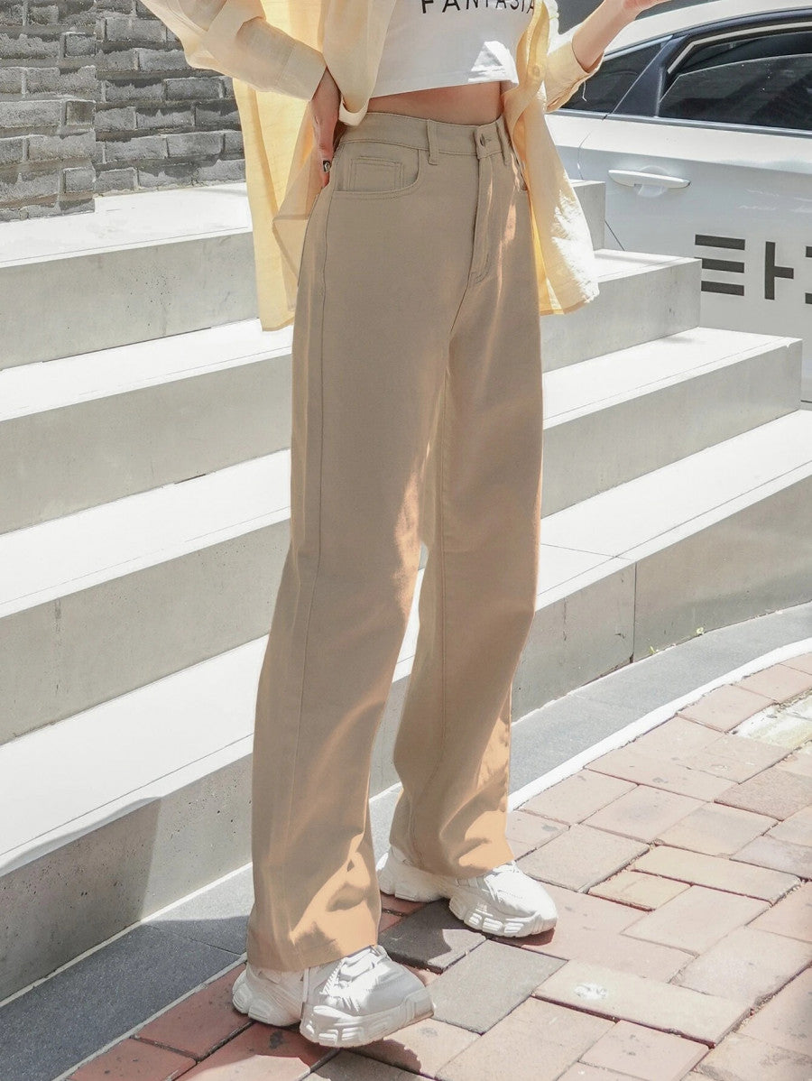 DAZY High Waisted Wide Leg Jeans Shein
