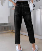 DAZY High Rise Crop Mom Jeans Shein