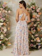 Floral Print Split Thigh Cami Dress Shein