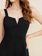 Notch Neck Solid Slip Jumpsuit Shein