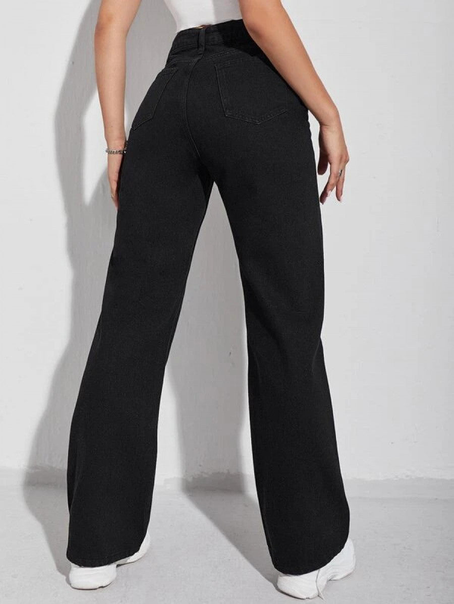 High Waist Wide Leg Jeans Shein