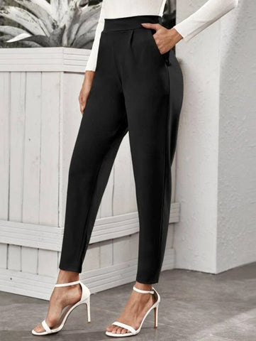 High-Rise Slant Pocket Tapered Pants