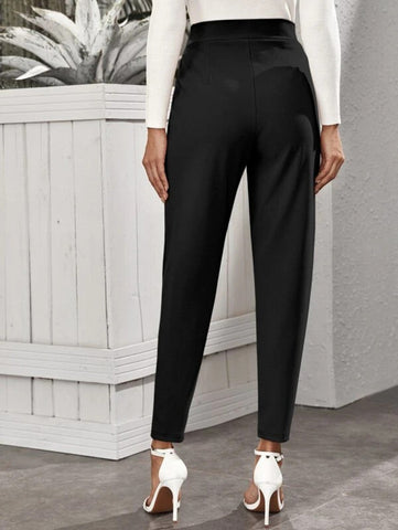 High-Rise Slant Pocket Tapered Pants