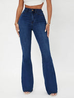 SXY Curvy High Waist Flare Leg Jeans Shein